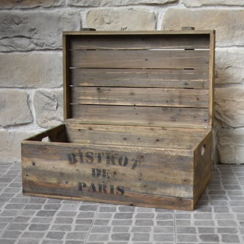 Déco Boîtes | Lot de 2 coffres en bois style ancien - US53155
