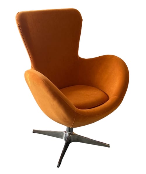 Canapés et fauteuils Fauteuils | Fauteuil design en velours orange - KA30601
