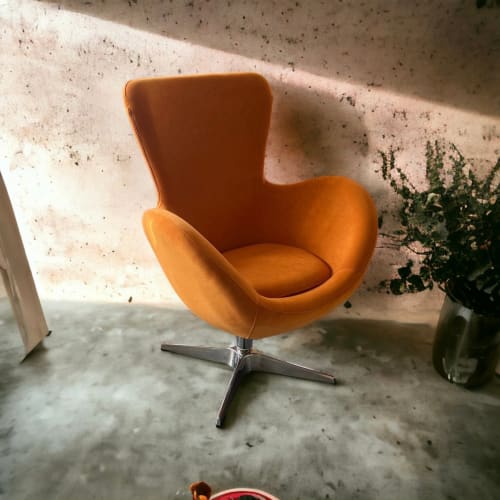 Canapés et fauteuils Fauteuils | Fauteuil design en velours orange - KA30601