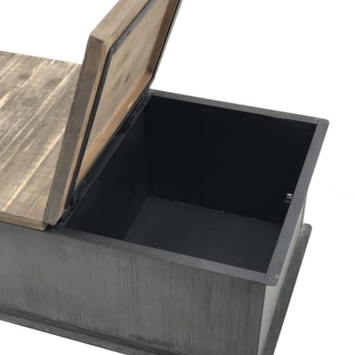 Meubles Tables basses | Table basse coffre à roulettes style industriel en fer patiné - CW47570