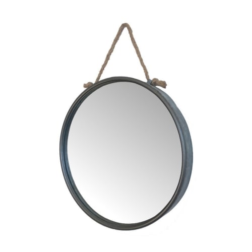 Déco Miroirs | Miroir œil de bœuf ovale en zinc - GS81622
