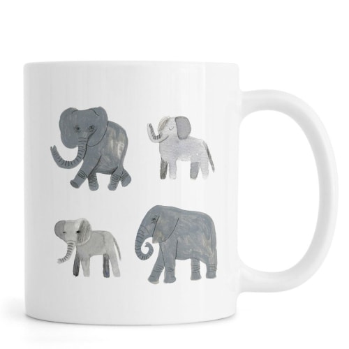 Art de la table Bols, tasses et mugs | Mug en céramique en Blanc & Gris - VL01447