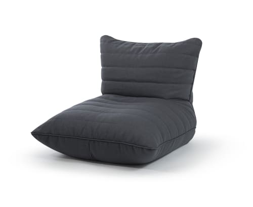 Canapés et fauteuils Poufs | Pouf confort rembourré aspect matelassé gris anthracite 90x80x75 - BD09650