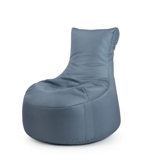 Canapés et fauteuils Poufs | Pouf en toile uni gris bleu avec dossier 95x65x90 - CD60240
