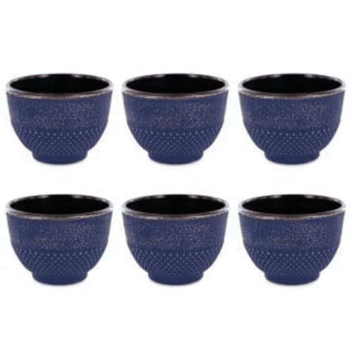 Art de la table Bols, tasses et mugs | Tasse en fonte de Chine bleu et bronze 15cl - JZ78117