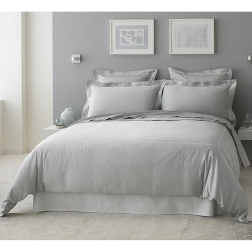 Housse de couette luxe en Satin de coton Gris clair 200x200 cm DIVINE