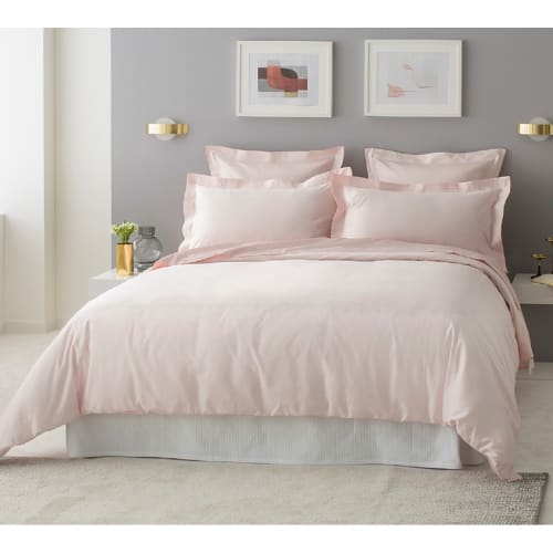 Housse de couette luxe en Satin de coton Rose pâle 280x260 cm DIVINE