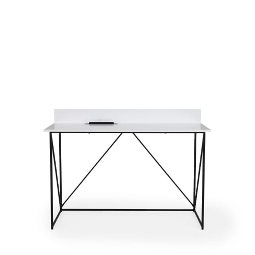 Meubles Bureaux et meubles secrétaires | Bureau en bois L120cm blanc - XL86311