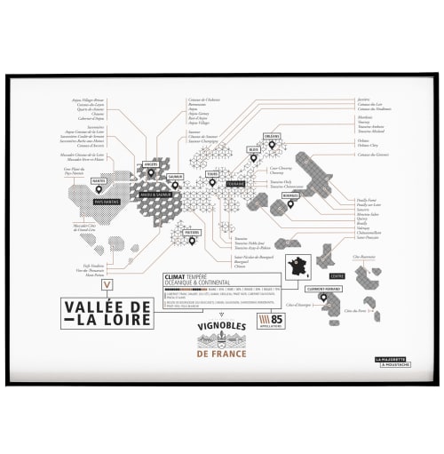 Déco Affiches et posters | Affiche d'art vignoble de la vallée de la Loire 30 X 40 cm - BM37322