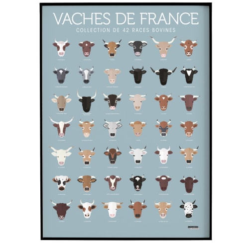 Déco Affiches et posters | Affiche d'art vaches de France 50 X 70 cm - AX71434