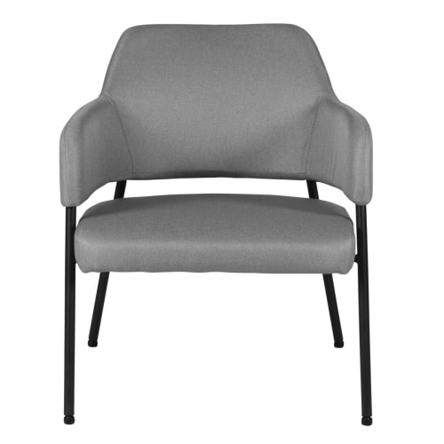 Canapés et fauteuils Fauteuils | Fauteuil tissu gris foncé structure métal noir - ZC03872