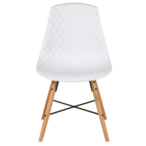 Meubles Chaises | Chaise blanche à coque effet matelassé - IT41803