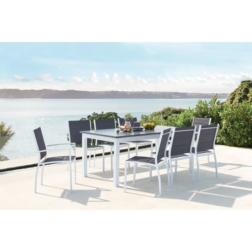 Set tavolo da giardino 300/200x100 e 8 sedie alluminio antracite