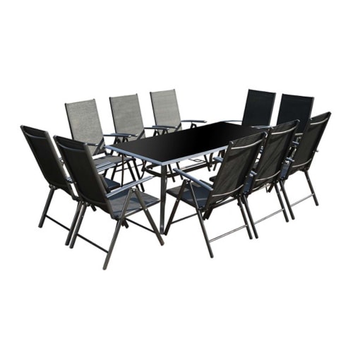 Jardin Ensemble table et chaises de jardin | Table de jardin et 10 chaises en aluminium - GL79083