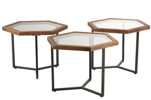 Meubles Tables basses | Bouts de canapés style industriel (set de 3) - CL37465