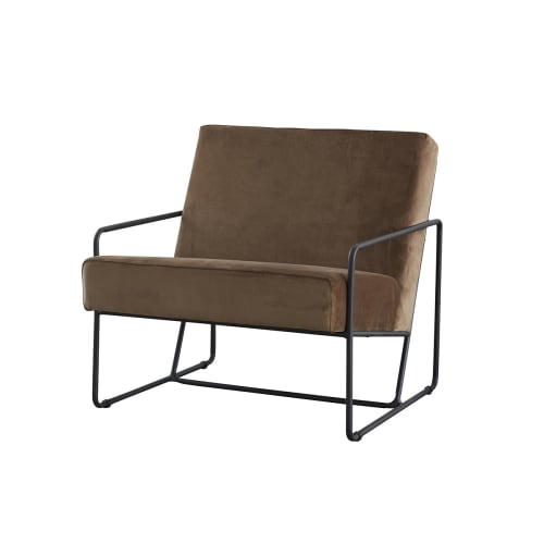 Canapés et fauteuils Fauteuils | Fauteuil velours marron - TZ84340