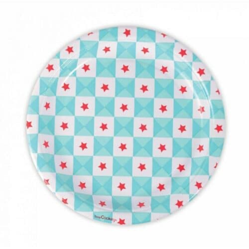 8 piatti di carta - stelle blu geometria ÉTOILES