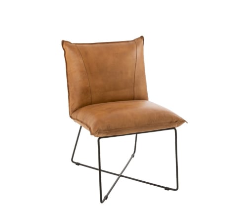 Canapés et fauteuils Fauteuils | Fauteuil cuir design camel - EH41197