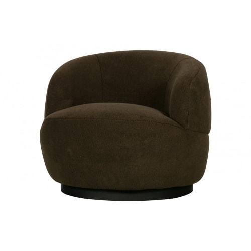 Canapés et fauteuils Fauteuils | Fauteuil pivotant arrondi en tissu marron - KQ73964