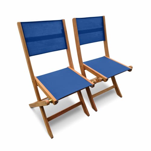 Además solo Peatonal Lote de 2 sillas plegables de madera de eucalipto fsc y textileno ALMERIA |  Maisons du Monde