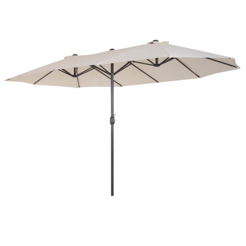 Jardin Parasols | Grand parasol acier polyester haute densité crème - YM07108