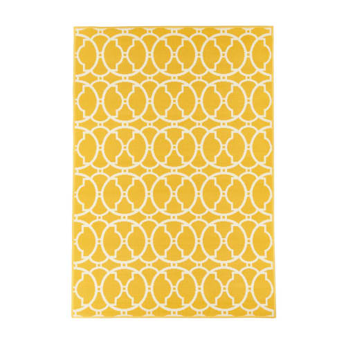 Jardin Tapis extérieur | Tapis géométrique design en polypropylène jaune 133x190 - HG33273