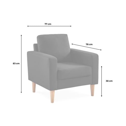 Canapés et fauteuils Fauteuils | Fauteuil en tissu gris clair - OZ63107