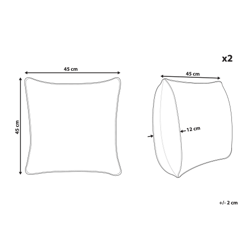 Set di 2 cuscini da esterno bianco e verde 45 x 45 cm BRENTO