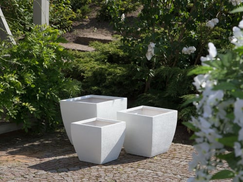 Jardin Pots, cache-pots et jardinières d'extérieur | Cache-pot blanc 53 x 53 x 51 cm - TE88989