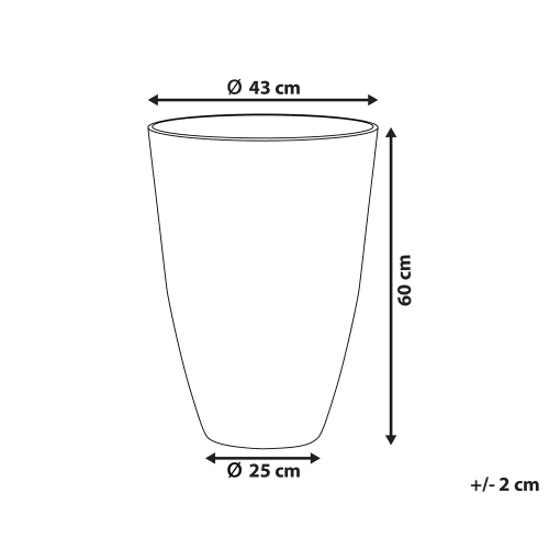 Vaso tondo per interno ed esterno grigio 43x43x60cm CAMIA