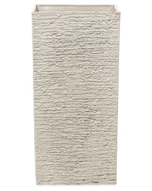 Cache-pot d'extérieur en pierre blanc H42