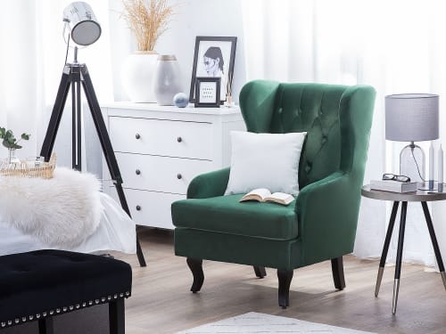 Canapés et fauteuils Fauteuils | Fauteuil en velours vert foncé - ML26638