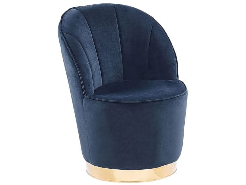 Canapés et fauteuils Fauteuils | Fauteuil en velours bleu - IF17456