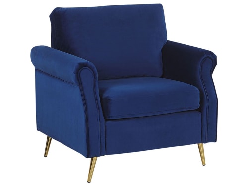 Canapés et fauteuils Fauteuils | Fauteuil en velours bleu cobalt - ZJ49675