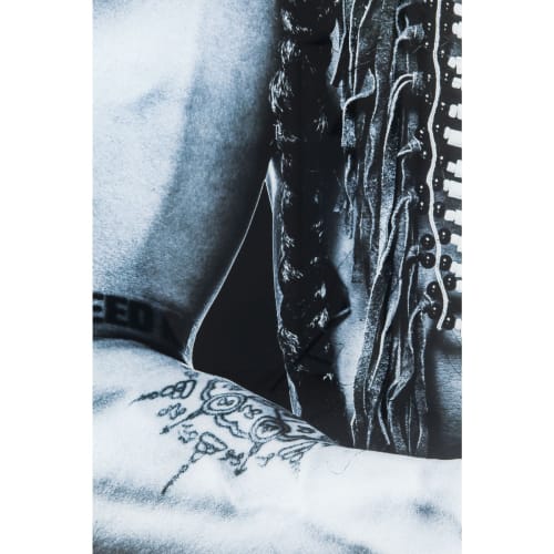 Déco Toiles et tableaux | Tableau guerrier tribal en verre 100x150 - RL49347
