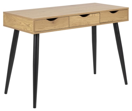 Meubles Bureaux et meubles secrétaires | Bureau scandinave avec tiroirs noir - WJ50549