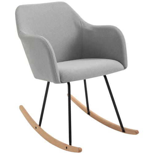 Canapés et fauteuils Fauteuils | Fauteuil à bascule grand confort lin gris - QA41128