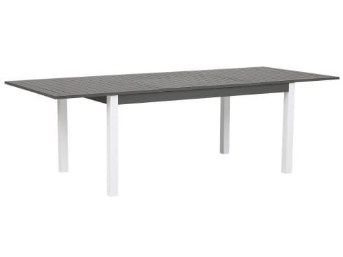 Mesa de jardín extensible, aluminio blanco, 8/14 personas, 200/300 cm Louka