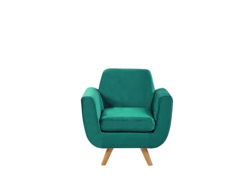 Housse en velours vert pour fauteuil