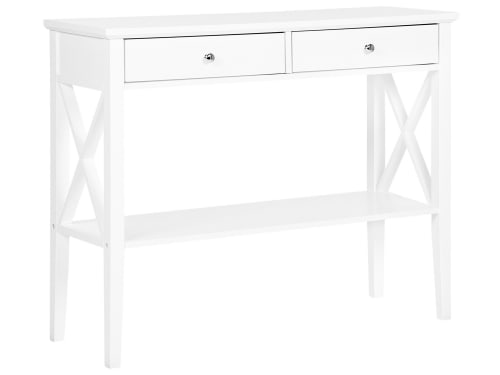 Tavolino consolle vetro bianco e oro 100 x 35 cm CALVERT 