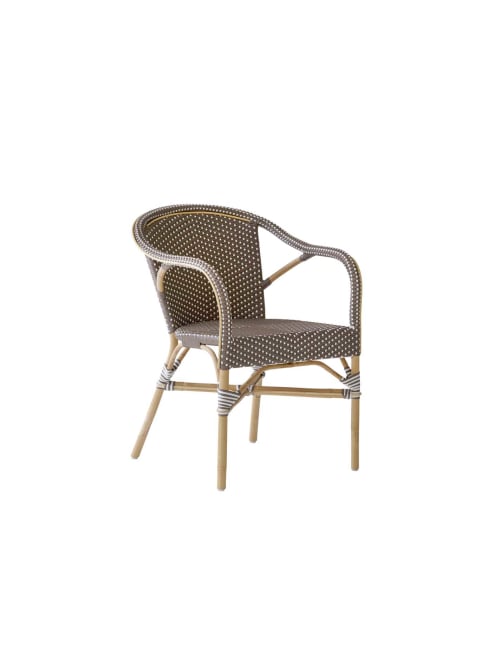 Canapés et fauteuils Fauteuils | Fauteuil empilable en rotin et cappuccino - PK33979