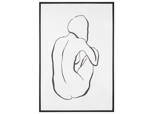 Déco Toiles et tableaux | Toile imprimée noire et blanche femme avec cadre 63 x 93 cm - SD90630