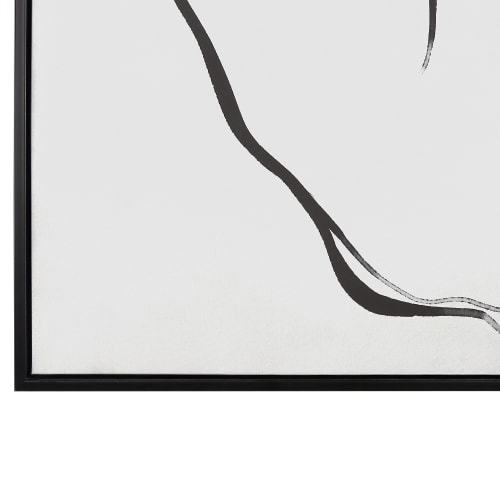 Déco Toiles et tableaux | Toile imprimée noire et blanche femme avec cadre 63 x 93 cm - NA58283
