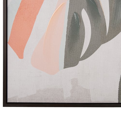 Déco Toiles et tableaux | Toile imprimée multicolore feuille avec cadre 63 x 93 cm - YH75069