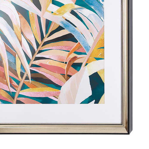 Déco Toiles et tableaux | Tableau décoratif multicolore motif feuilles 60 x 60 cm - QC25635