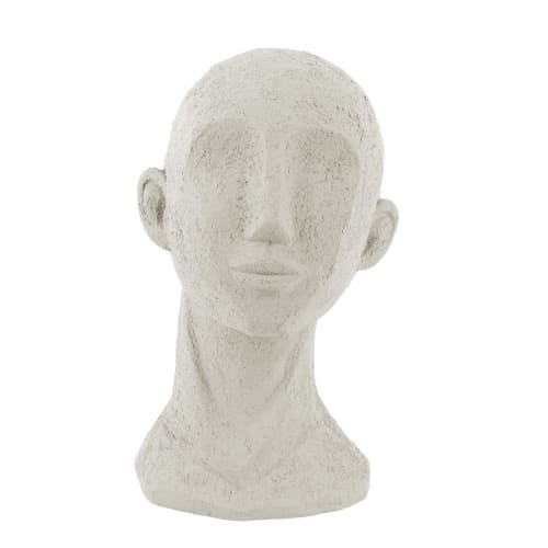 Déco Bustes et statues | Statue face art blanche H25cm - DD88660