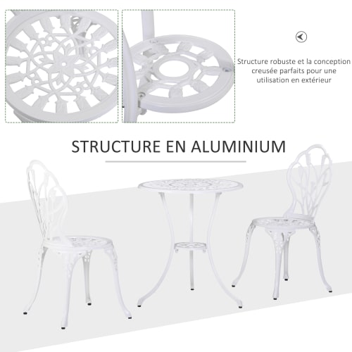 Sable table ronde en fonte daluminium costume meubles de jardin,White 