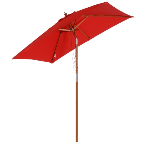 Parasol rectangulaire inclinable rouge