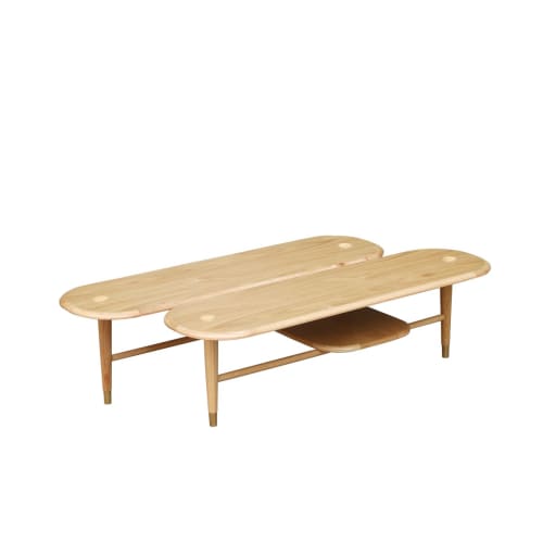 Meubles Tables basses | Table basse  en chêne et pieds laiton - BR41769
