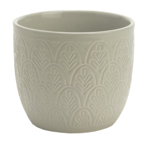 Déco Jarres et cache-pots | Pot de fleur en céramique gris D13,5cm - JD59929
